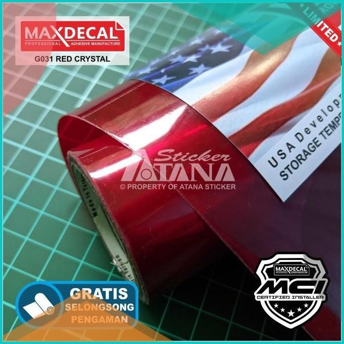 Skotlet Merah Transparan Maxdecal Stiker Hybrid Smoke Tembus Bening 1