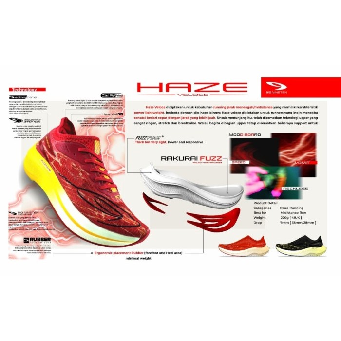Sepatu Lari 910 Nineten Haze Veloce