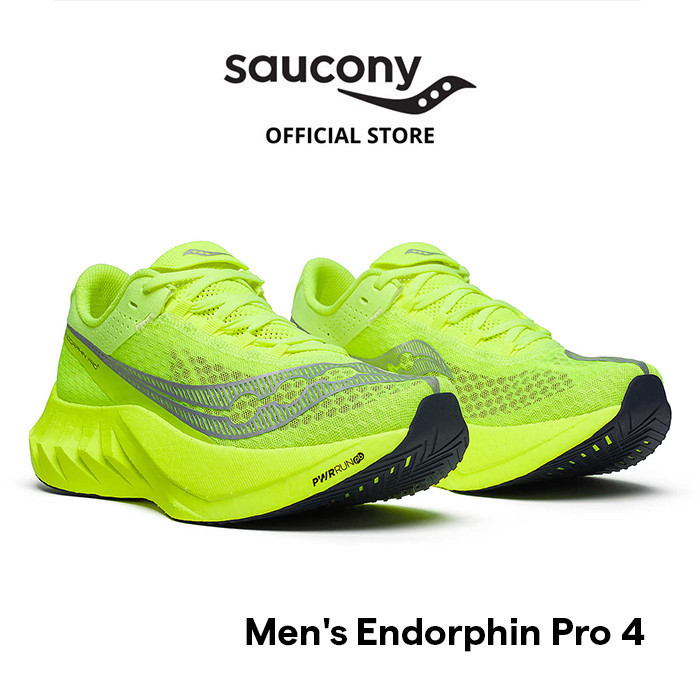 Sepatu Lari Pria SAUCONY Shoes Endorphin Pro 4 Men - Citron / Sier