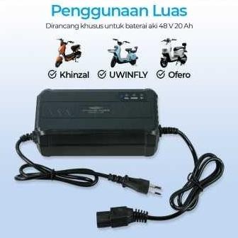 Charger Sepeda Listrik Exotic Uwinfly Pacific Viar Selis 48V 20 Ah Universal Adaptor Charger Sepeda 