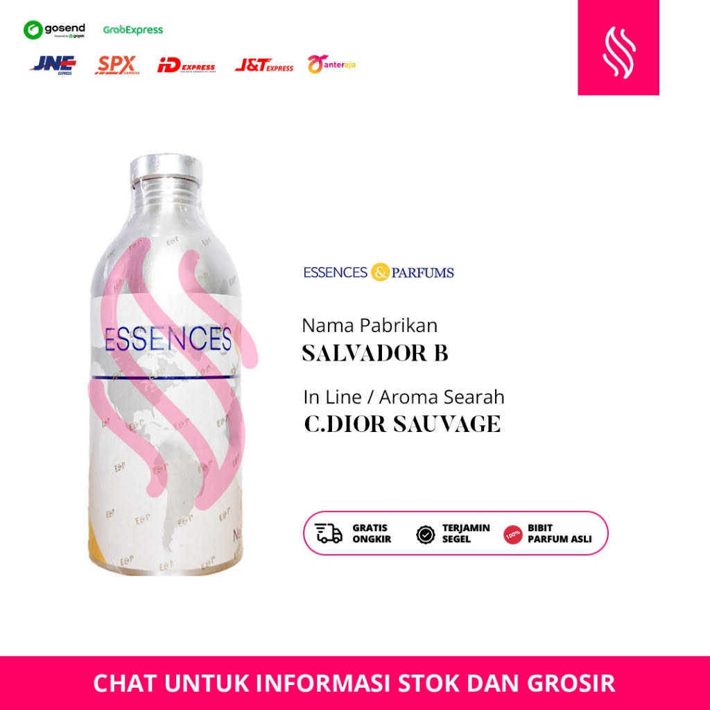 JUAL BIBIT PARFUM MURNI - ESSENCES - SALVADOR B - SEGEL - 500 GR