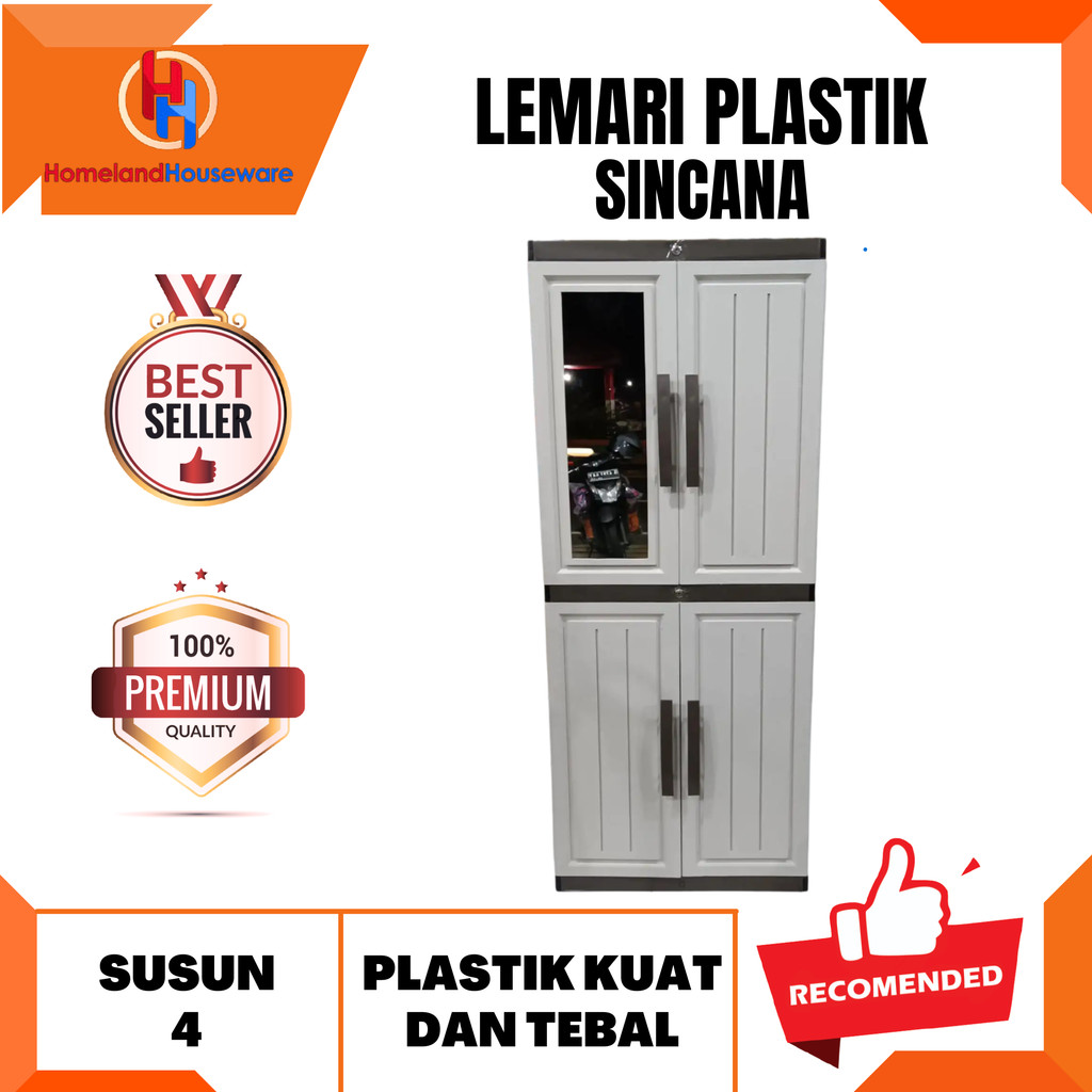 SIAP KIRIM-READY MADIUN/LEMARI PLASTIK SINCANA 4 PINTU+KUNCI/LEMARI PAKAIAN PLASTIK SINCANA SUSUN 4