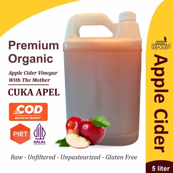 

Suur Lemoen Cuka Apel 5 Liter - Apple Cider Vinegar Curah CUKA APEL Organik With The Mother