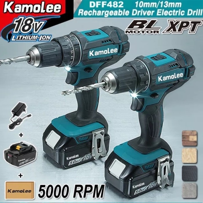 Kamolee-Mesin Bor DDF485 10/13mm 450N.m-Cordless Impact Drill