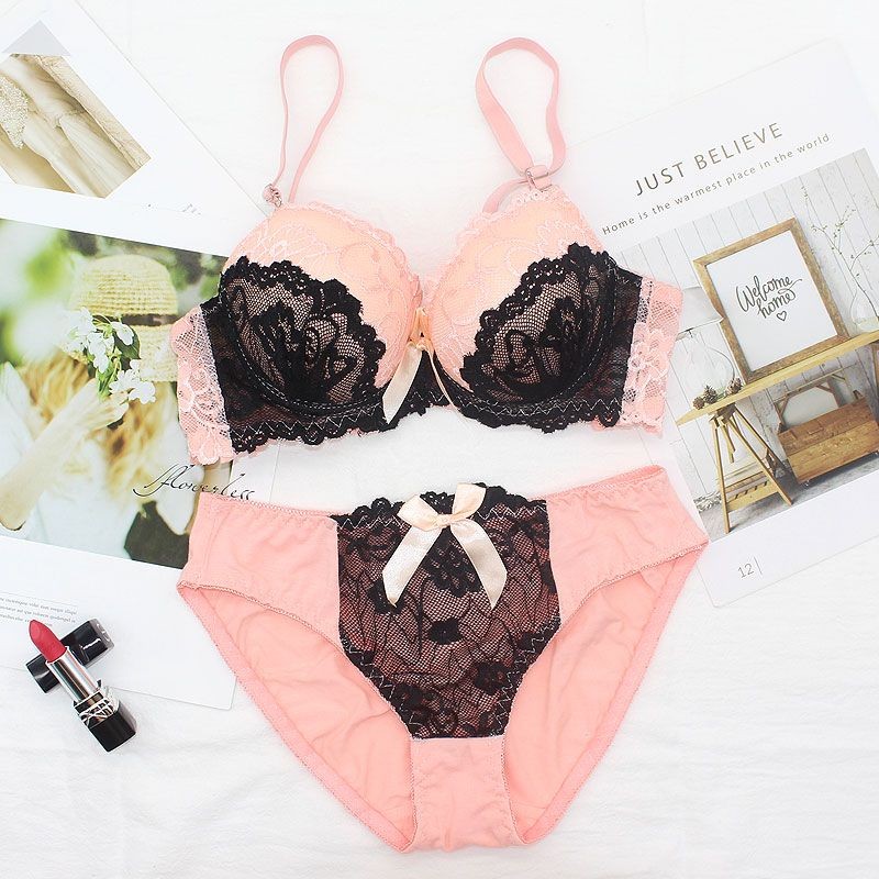 Set Bra Renda Tipis untuk Wanita, Set Bra Renda Tipis Bisa Disesuaikan untuk Wanita