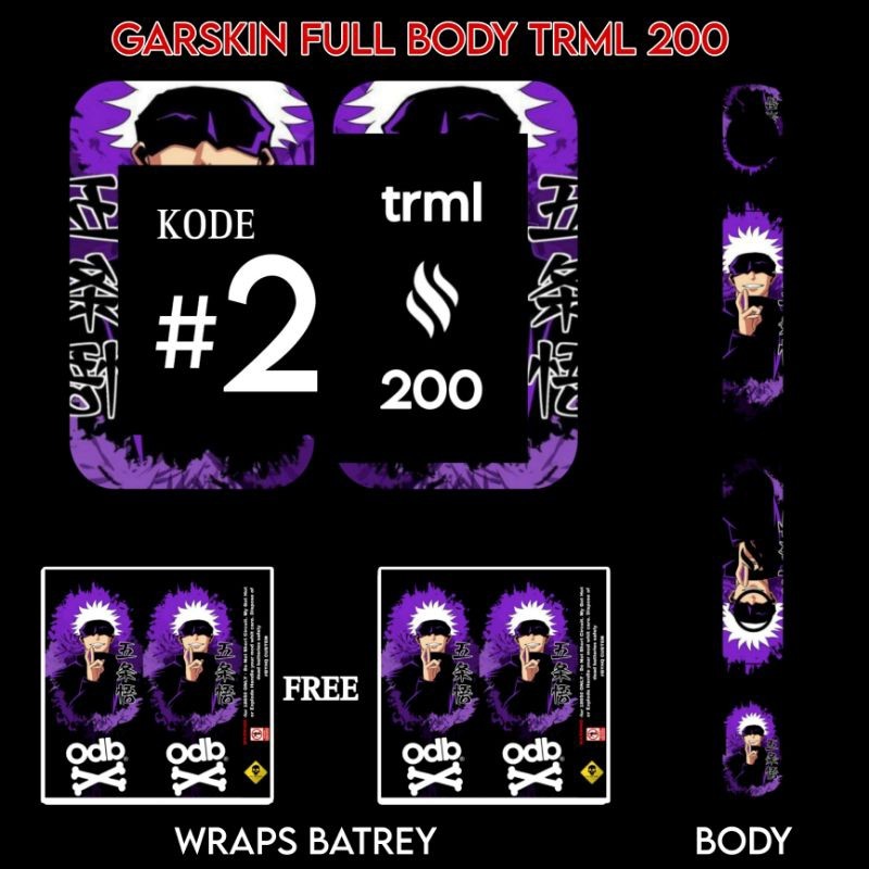

Wrap* Stiker Vnil T200 Trml Kode 2 Wrap Skin Stiker Garksin CUSTOM Gratis (2pcs)