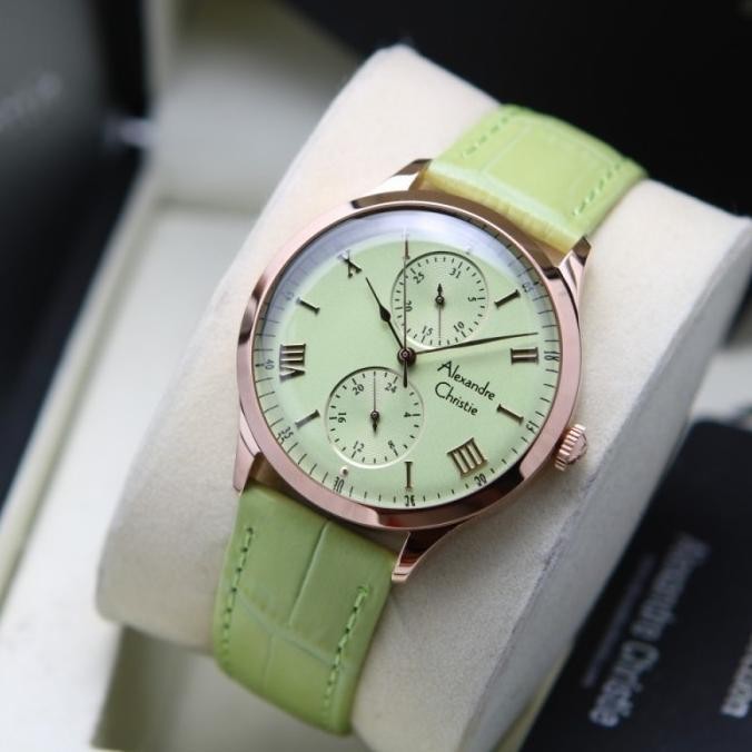 ALEXANDRE CHRISTIE AC2943 AC 2943 ROSEGOLD GREEN JAM WANITA