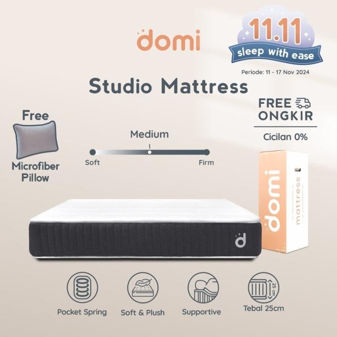 Domi Studio Mattress - Kasur Pocket Spring Bed Motion Isolation