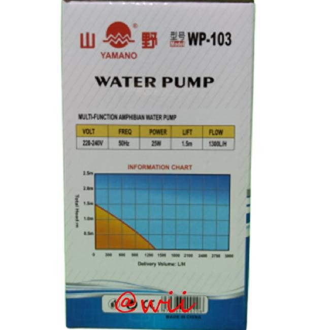 Yamano Wp 103 Wp103 Wp-103 Pompa Air Celup Pompa Kolam Aquarium