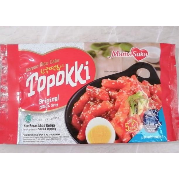 

Topokki Instan Korea Rice Cake Mamasuka Tki Halal 134 Gr