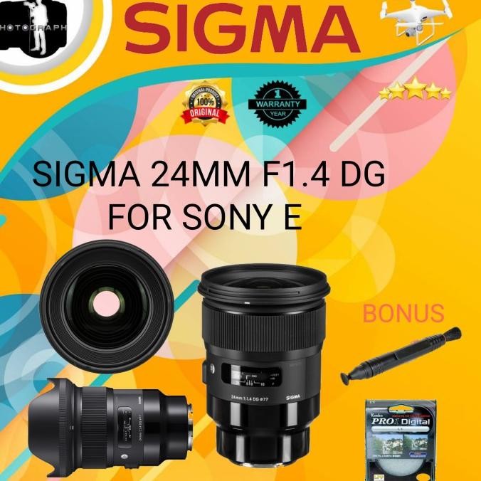 Sigma 24Mm F1.4 Dg For Sony / Lensa Sigma 24Mm F1.4 Dg For Sony E Original