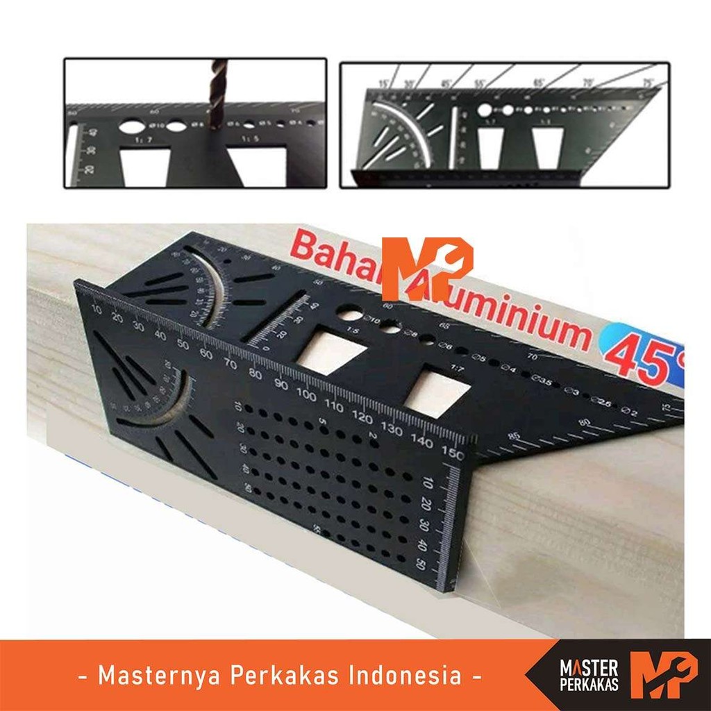 

MP Segitiga Penggaris 3D AI07 / Marking Ruler 90 45 Derajat / Angle Speed Square / Woodworking Measuring / Mark Line / Tiga Dimensi / Mitre