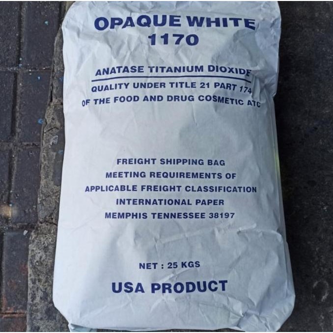 

Opaque White / Titanium Dioxide / Titan / Pemutih Makanan 25Kg 1Sak Promo