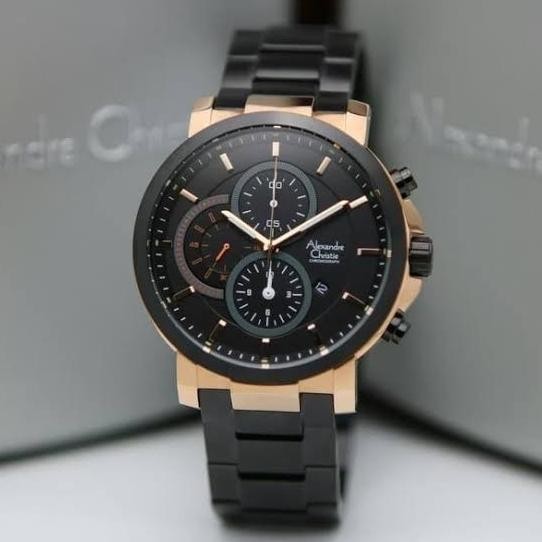ALEXANDRE CHRISTIE AC6350 AC 6350 BLACK ROSEGOLD JAM PRIA ORIGINAL