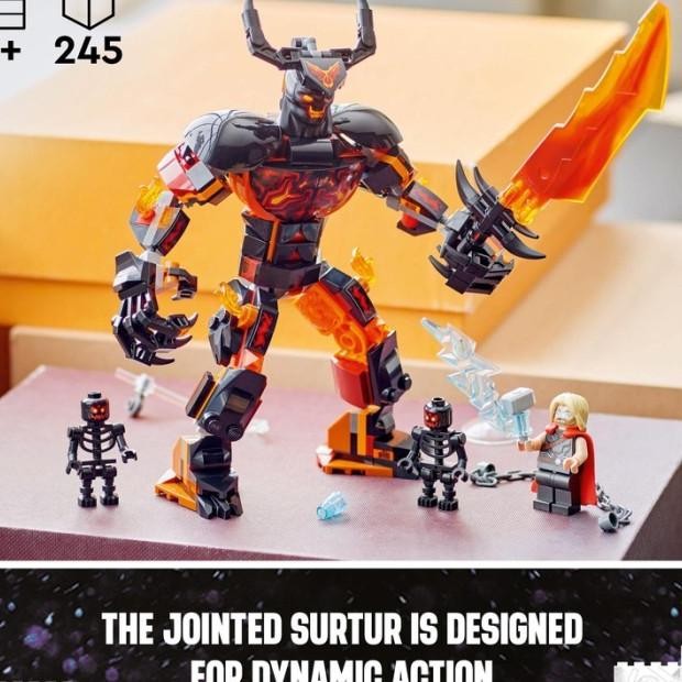 Lego Heroes 76289 Thor Vs. Surtur Construction Figure (245 Pieces) Heroes Toys (8 Tahun+)