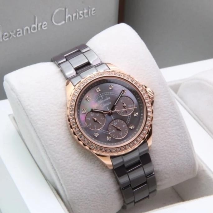 JAM TANGAN WANITA ALEXANDRE CHRISTIE AC2B16 AC 2B16 ROSEGOLD GREY