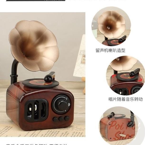 Kotak Musik Phonograph Gramophone Radio Retro Kado Unik Vintage