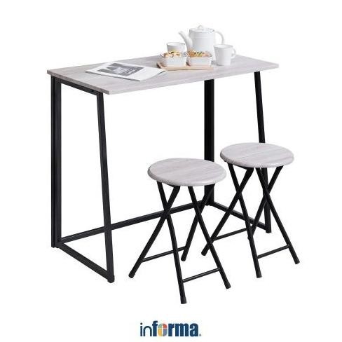 INFORMA LEXY SET MEJA MAKAN 2 KURSI - COKELAT