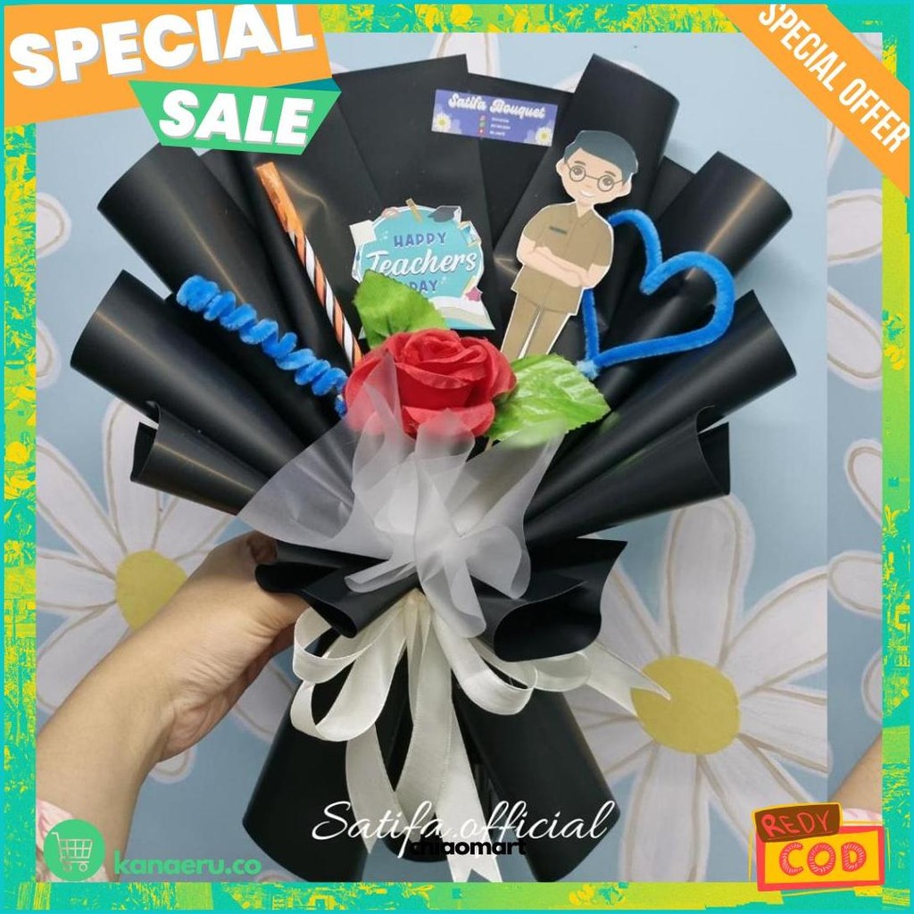 

(Ready Stock) Bouquet Hadiah Hari Guru Alat Tulis / Teacher Day Gift Bucket Pulpen Kilat