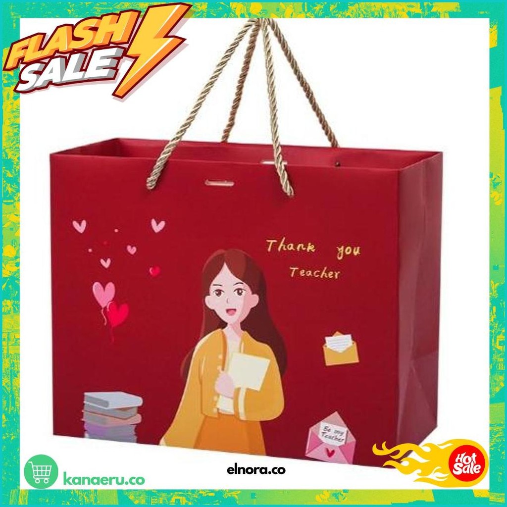 

Tas Paper Bag / Goodiebag Gift Box Hampers / Tas Hadiah Souvenir Motif Lucu Spesial Hari Guru Murah