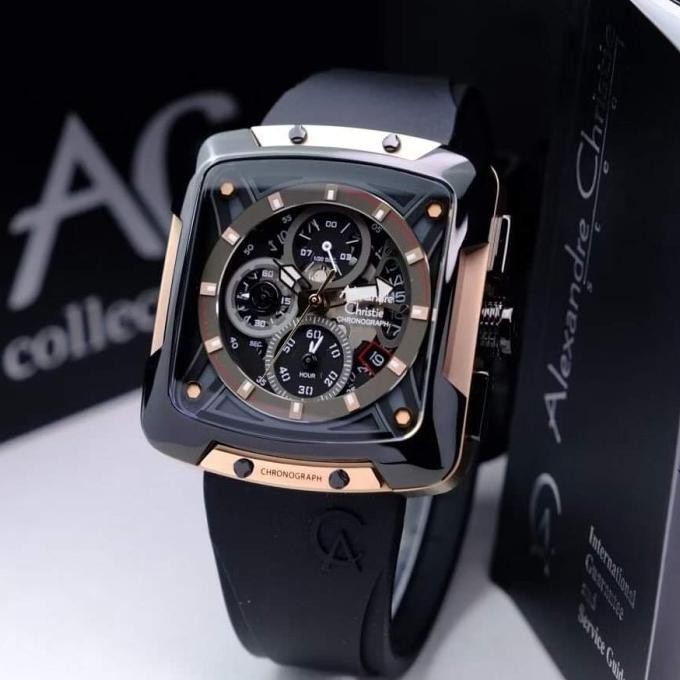 ALEXANDRE CHRISTIE AC3039 AC 3039 full black JAM TANGAN