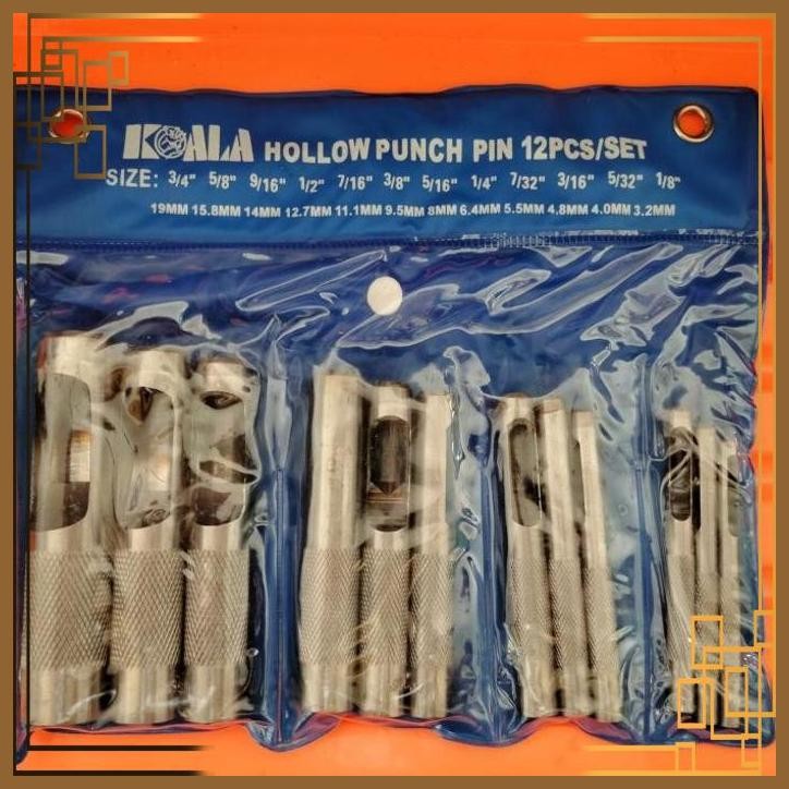 

[KT55] Alat Pelubang Paking Set 12 Pcs - Hollow Punch Pin 12 Pcs 3/4 - 1/8