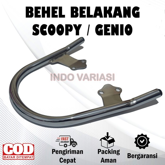 Behel Begel Jok Belakang Honda Scoopy Genio Warna Chrome HEMAT