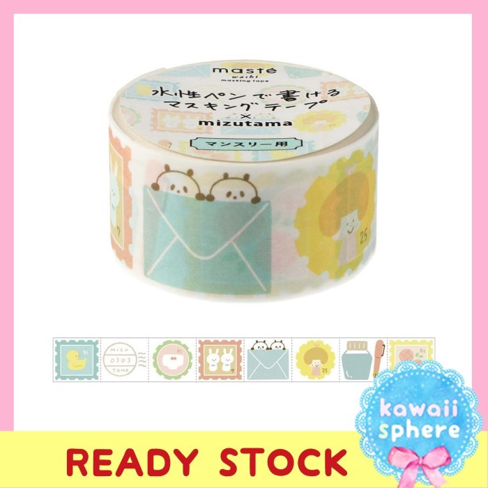 

Mizutama x Maste Mark's Writable Masking Tape Monthly Stamp Sticker Perforated Washi Tape Ready