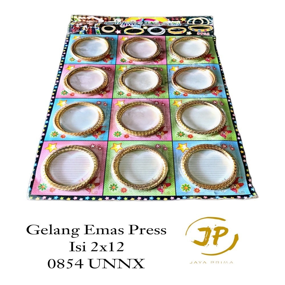 Mainan Anak Gelang Emas Press Isi 2X12 Model Lucu Untuk Anak