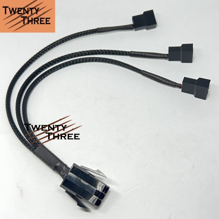 Kabel Splitter Fan 6 pin 1 to 3 pwm triple 3x 4 pin 4pin Cable Adapter TERBAIK
