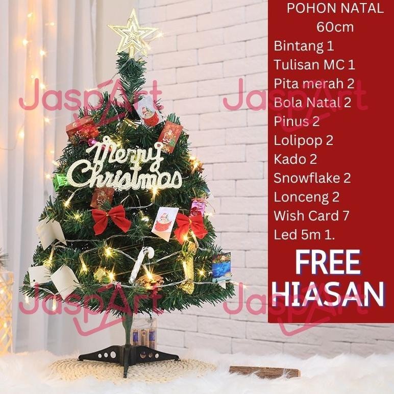 POHON NATAL UKURAN 60cm SUDAH FREE HIASAN POHON CHRISTMAS