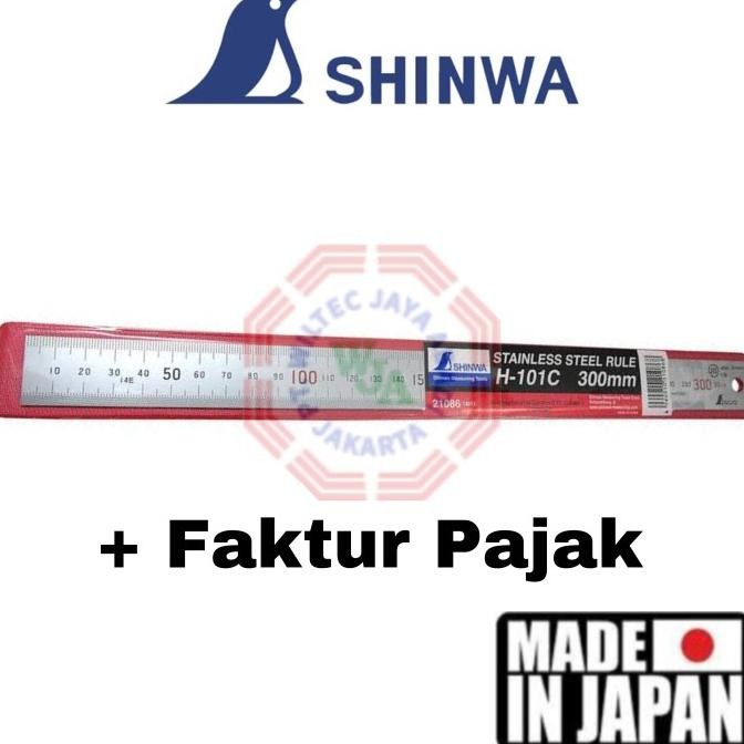 

TERBARU - Shinwa - Mistar / Penggaris Stainless H-101C SUS 300mm / 30cm (Japan)