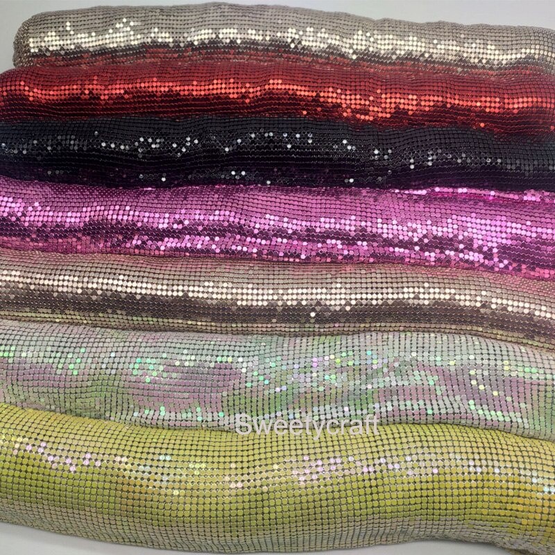 45*150Cm Kain Emas Perak Logam Mesh Kain Metalik Payet Kain untuk Dekorasi Rumah Tirai Gaun Tas DIY 