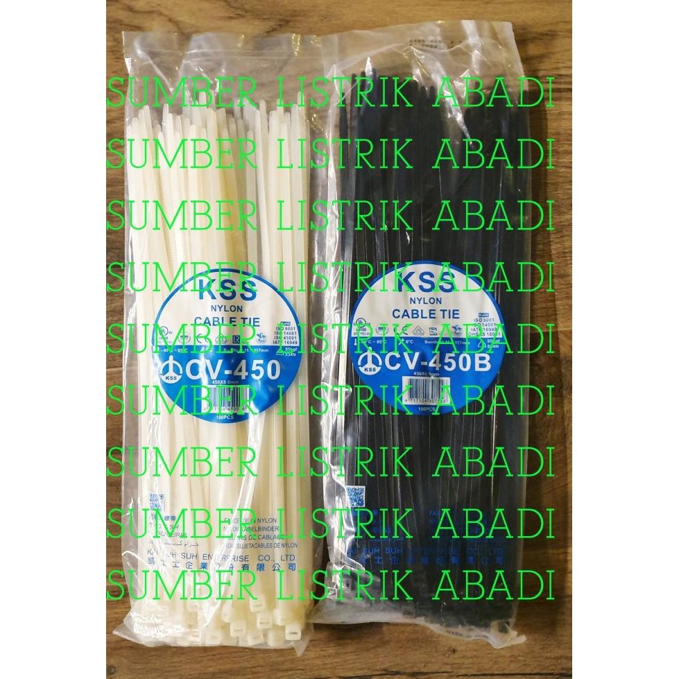 

TERBARU - Kabel Ties KSS CV 450 isi 100pcs (hitam/ putih)