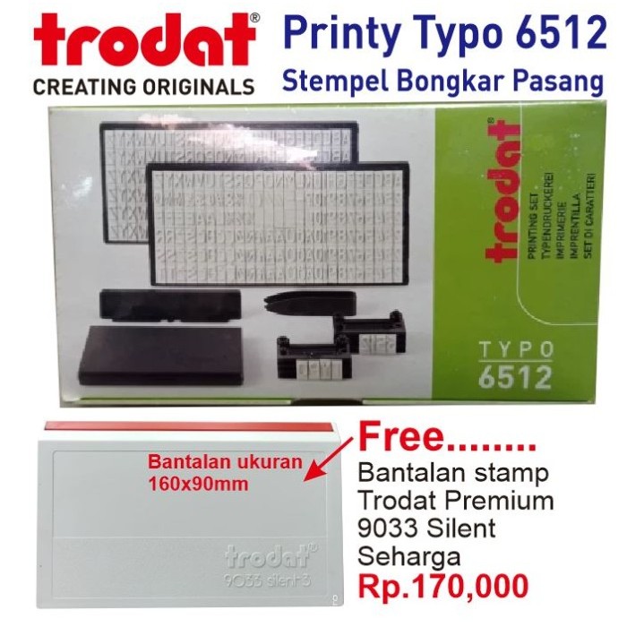 

Stempel Trodat Typo 6512 Printing Set / Stempel Bongkar Pasang