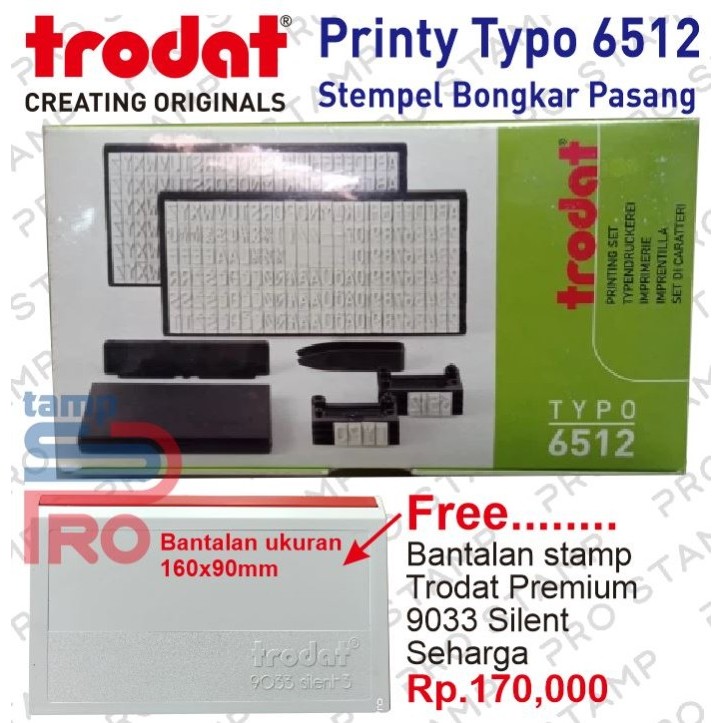 

Stempel Trodat Typo 6512 Printing Set / Stempel Bongkar Pasang