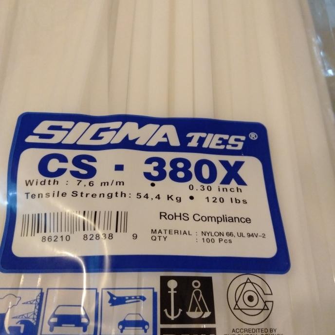 

TERMURAH - KABEL TIES SIGMA CS 380 X PUTIH