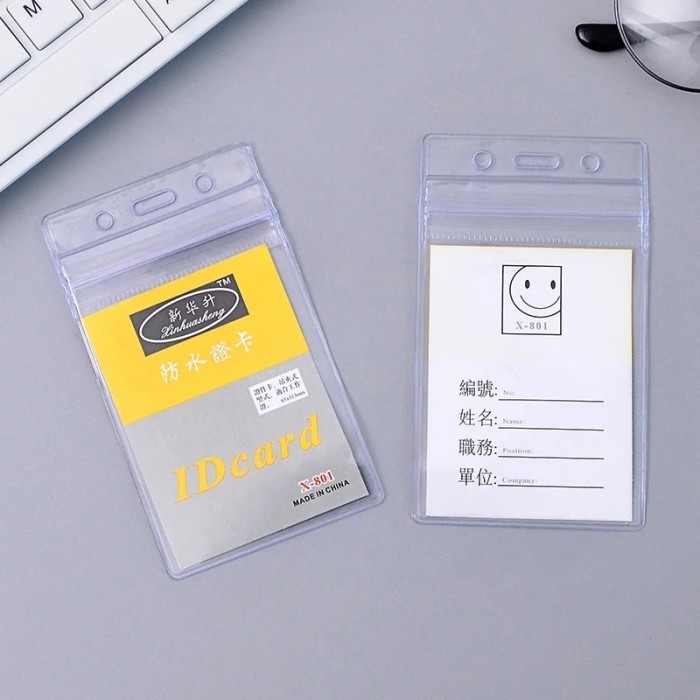 

[5Pcs/Pack Wholesale][ Pvc Plastic Id Card Badge Holder][Transparent