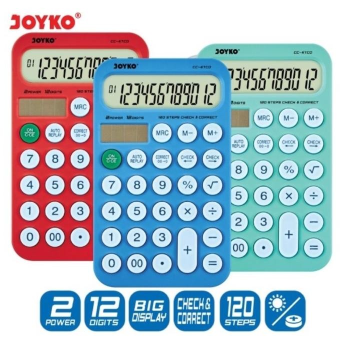 

TERSEDIA JOYKO CC47 CO CHECK & CORRECT CALCULATOR - KALKULATOR MEJA CC 47CO