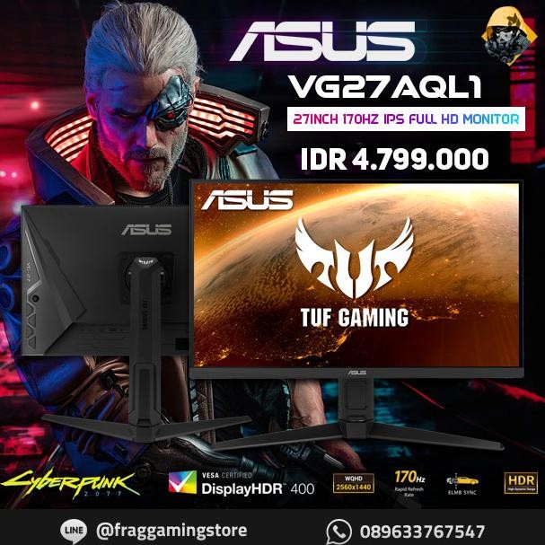 ASUS TUF GAMING VG279QL1A 27" 165Hz IPS Gaming Monitor