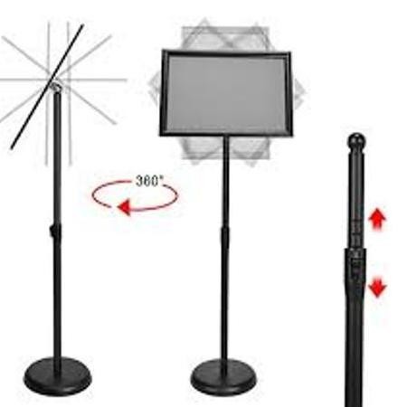 

TERLARIS - Adjustable Rotate Standing Poster Menu Frame Sign Display A3 A4 - A4, Hitam