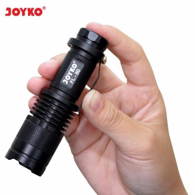 

TERSEDIA JOYKO FL-80 LED FLASHLIGHT / FLASH LIGHT SENTER LED FL80 SINAR TERANG