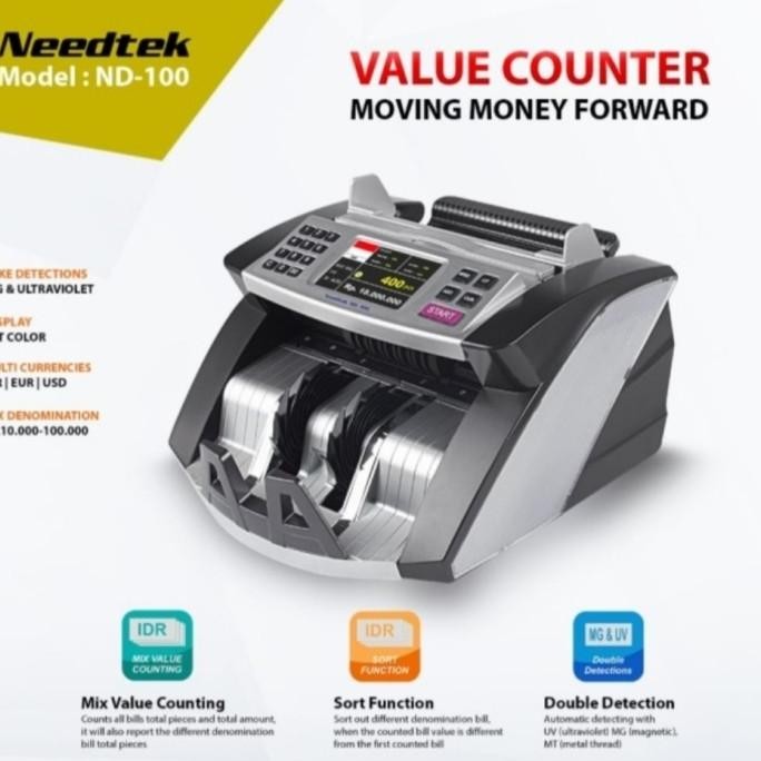 

TERSEDIA MESIN HITUNG UANG NEEDTEK ND-100 VALUE COUNTING / MONEY BILL ND100