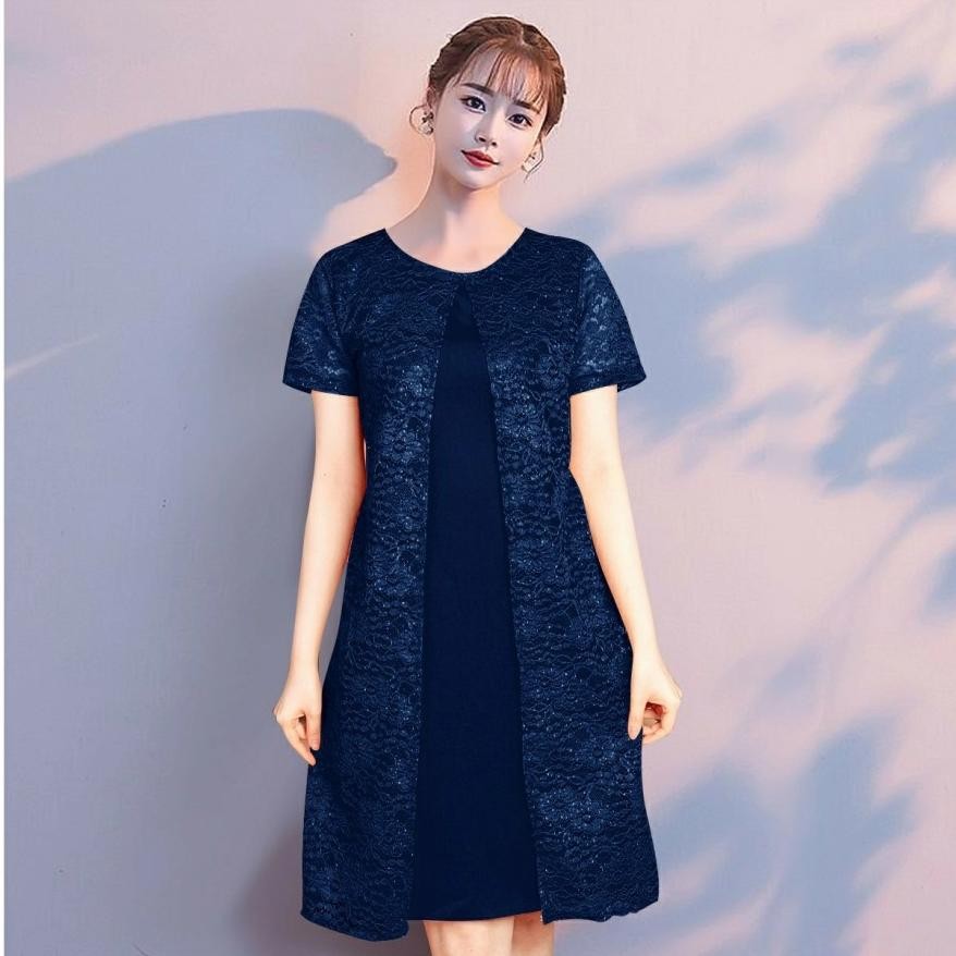 WTYU Baju Dress Wanita Remaja Trendy Kekinian Terbaru 2021 Gaun Modis Pesta Natal Imlek Casual Style
