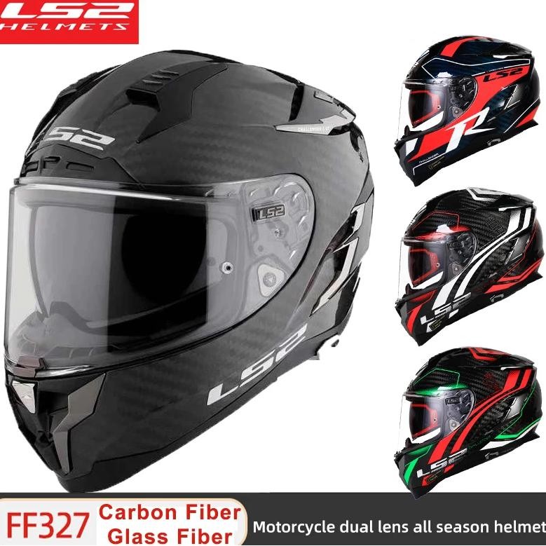 ls2 ff327 full face motorcycle helmet capacete ls2 original challenger carbon fiber dual lens racing
