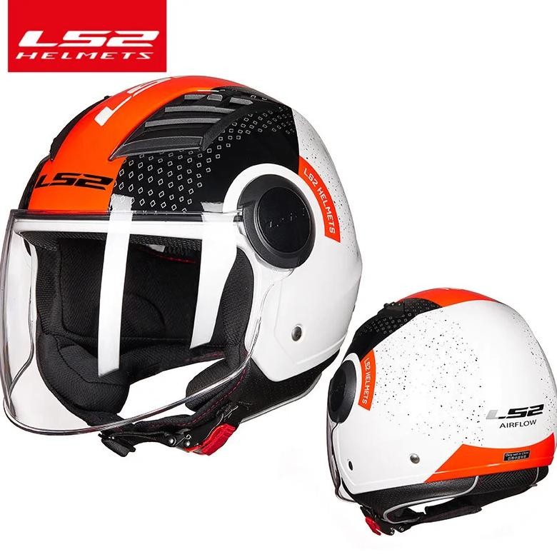 ls2 of562 open face motorcycle helmet ls2 airflow half face jet scooter motorbike helmets capacete c