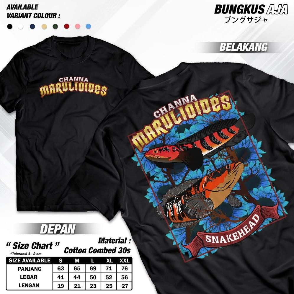 Kaos Ikan Channa Marulioioes Snakehead T-Shirt Fish Aquascape Distro 1138