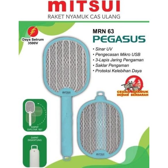 

TERSEDIA RAKET NYAMUK LISTRIK MERK MITSUI PEGASUS 2 IN 1 FITUR PERANGKAP LAMPU