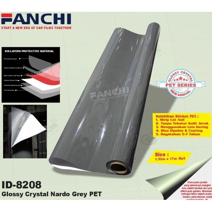 

TERLARIS - 152CM Sticker FANCHI SG-211 ID-8208 Super Glossy Crystal Nardo Grey PET 152CM permeter
