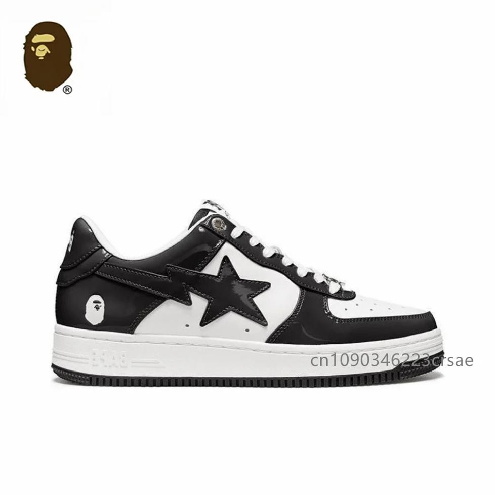 original bape sta men women skateboarding shoes classic bapesta casual none-slip rubber bottom coupl